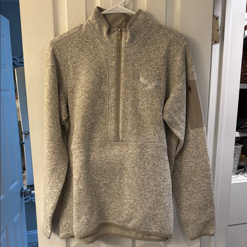 Men's Philadelphia Eagles Gray Quarter-Zip Sweater